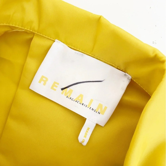 New Remain Birger Christensen Storm Shirt Jacket Yellow Size 8 - Picture 6 of 9